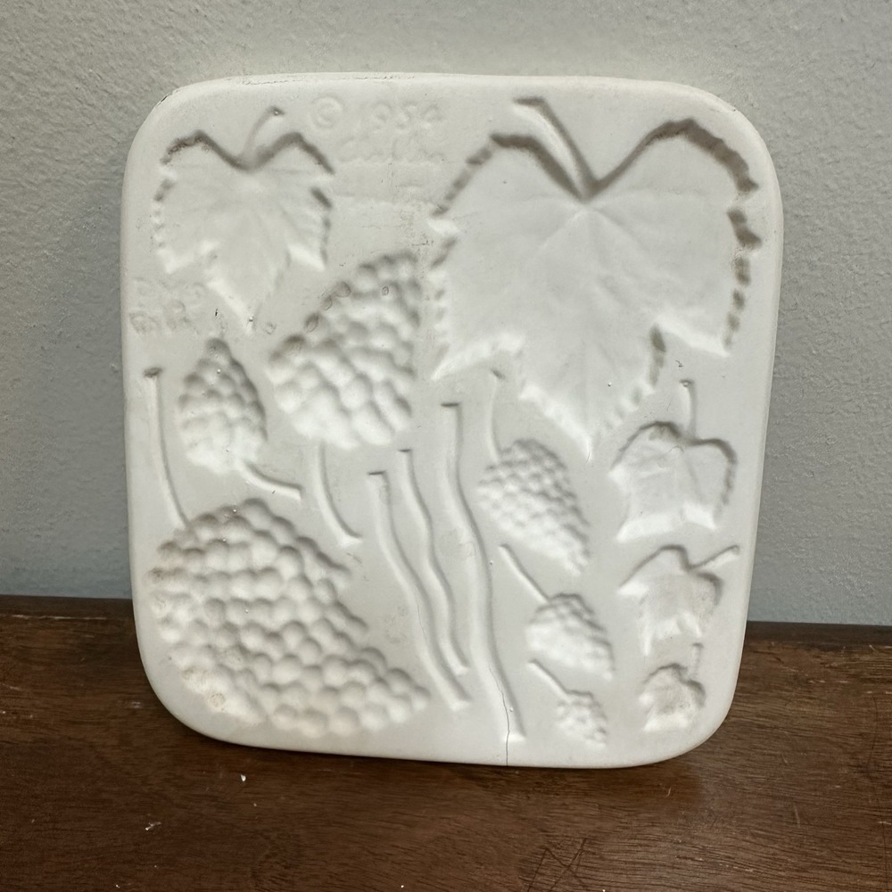 Vtg 1954 Charles Houston Ceramic Slip Casting Mold PM-9 Grapes Leave Double Side